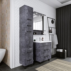Бриклаер Мебель для ванной Чили 70 цемент – фотография-3