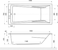 Excellent Акриловая ванна Palace 170x75 – фотография-3
