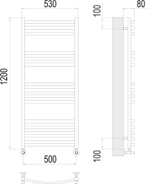 Terminus Полотенцесушитель водяной Палермо П15 500x1200 хром – фотография-3