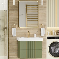 Brevita Мебель для ванной Vega 70 подвесная зеленая/золото