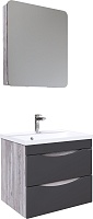 Grossman Мебель для ванной Талис 60 подвесная бетон пайн/графит матовый