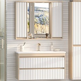 Brevita Мебель для ванной Balaton 100 подвесная белая/бежевая