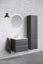 Aquatek Шкаф-пенал Вега 35 AQ70035R-MG серый матовый, петли справа – фотография-3