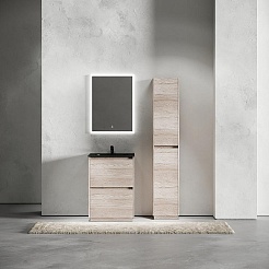 Sancos Тумба с раковиной Libra Floor 60 дуб галифакс натуральный раковина Element 61 CN7001MB – фотография-4