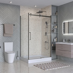 BelBagno Душевой уголок Marino MARINO-2-AH-1-120/100-C-GM 120x100 профиль оружейная сталь стекло прозрачное – фотография-3