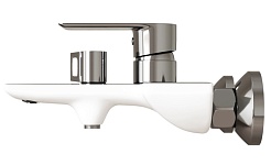 Mixline Смеситель для ванны и раковины 35k ML33-01 "City White" белый/хром – фотография-3