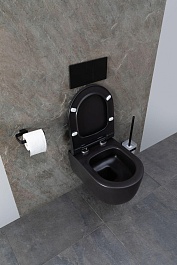 Allen Brau Унитаз подвесной Priority 4.31002.31 чёрный матовый с крышкой 4.31004.31 – фотография-24