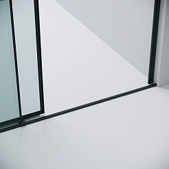 Grossman Душевая дверь в нишу Galaxy 120x195 профиль черный матовый стекло прозрачное – фотография-3