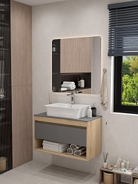 Teymi Раковина накладная в ванную Aina 55/41 глянцевый белый T50006 – фотография-8