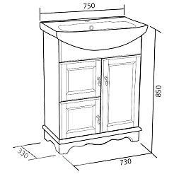 Bas Мебель для ванной Варна 75 белый, глухие дверцы, зеркало-шкаф – фотография-5
