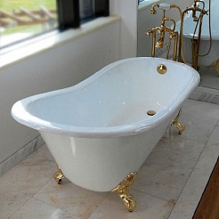 Фэма Чугунная ванна "Gracia", ножки золото, покрытие RAL, металлик – фотография-7