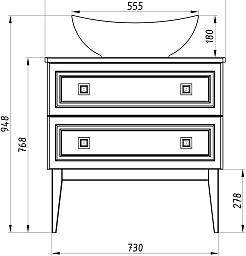 ASB-Woodline Тумба под раковину Каталина 80 grey – фотография-15