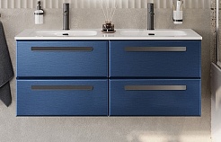 Cezares Тумба с раковиной Eco Cer-N 120 с 4 ящиками sapfiro CZR-8095-120-2 ручки матовые чёрные – фотография-1