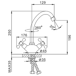 Frap Смеситель для кухни F4119 хром – фотография-2