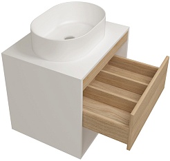 Teymi Тумба под раковину Ritta 55 подвесная белый/дуб – фотография-4