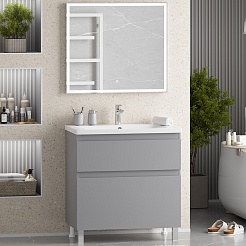 Misty Мебель для ванной Лаки 80 серая – фотография-1