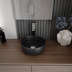 Teymi Раковина накладная в ванную Lina D31 чёрный матовый T50286 – фотография-7