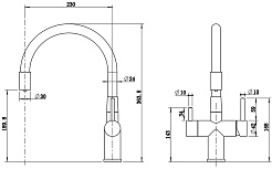 Milacio Смеситель для кухни Ultra MCU.560.TBW total black/белый – фотография-7