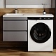 Style Line Мебель для ванной под стиральную машину Леон 120 L подвесная Люкс Plus серая матовая – картинка-21