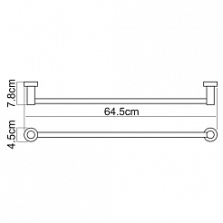 WasserKRAFT Штанга для полотенец "Donau K-9430" – фотография-3