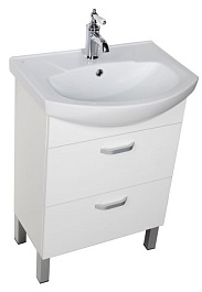 Aquanet Тумба с раковиной "Алькона 60" белая (2 ящика) – фотография-3