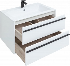 Aquanet Мебель для ванной Lino 80 подвесная белая матовая – фотография-7