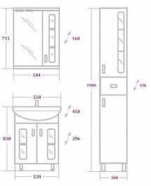 Onika Мебель для ванной Кристалл 55 L с ящиком – фотография-6
