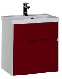 Aquanet Тумба под раковину Латина 60 бордо 2 ящика – фотография-1