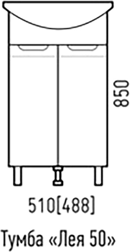 Corozo Тумба с раковиной Лея 50 белая – картинка-7