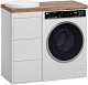 Brevita Мебель для ванной Grafit 100 под стиральную машину белая/махагон – фотография-26
