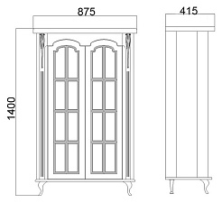 Атолл Шкаф-пенал "Бисмарк 85 К" айвори – фотография-4