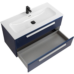 Cezares Тумба с раковиной Eco Cer-N 100 sapfiro CZR-8073-100 ручки сатин – фотография-4