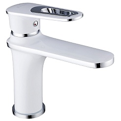 Frap Смеситель для раковины H49 F1049 белый/хром – фотография-1