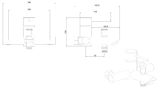 Allen Brau Смеситель для ванны Glority 5.51003-00 хром – картинка-9