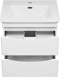 Misty Тумба с раковиной Мираж 60 подвесная белая – фотография-4