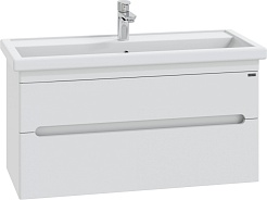 СанТа Тумба под раковину Лондон 100 подвесная 2 ящика белая – фотография-1