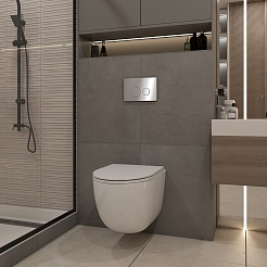 Teymi Кнопка смыва Lina T70104 нержавеющая сталь матовая – фотография-3