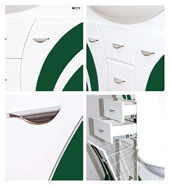 Misty Мебель для ванной Каролина 80 R зеленое стекло – фотография-3