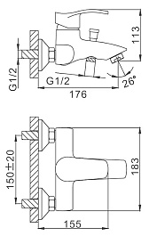 Frap Смеситель для ванны с душем H70 F3070 хром – фотография-3