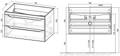 Vincea Тумба под раковину Fine 80 подвесная белая – фотография-5