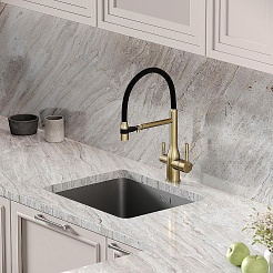 Sancos Смеситель для кухни Garda SC4009BG брашированное золото PVD покрытие – фотография-6