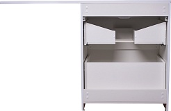 Style Line Тумба для умывальника Даллас 130 Люкс, белая PLUS эмаль – фотография-3