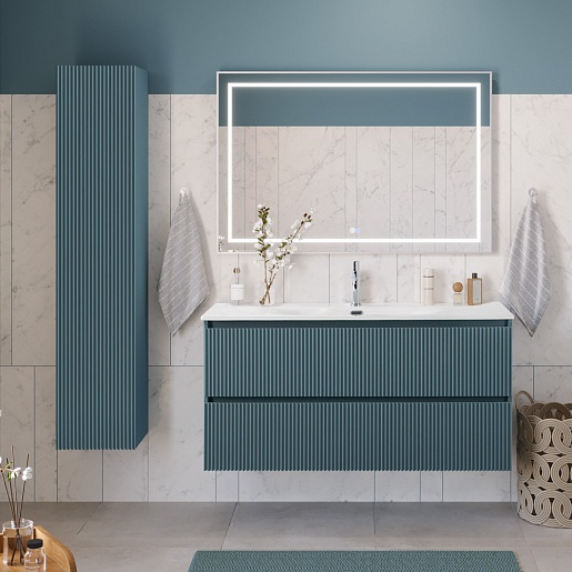 BelBagno Тумба под раковину Uno 120 подвесная Голубой матовый – картинка-11