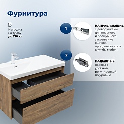 Aquanet Мебель для ванной Nova Lite 2.0 100 L подвесная дуб рустикальный – фотография-27