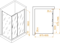 RGW Душевой уголок Passage PA-145 120x90 профиль хром стекло прозрачное – фотография-7