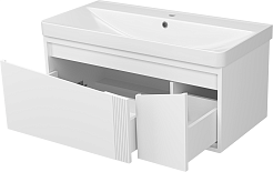 Brevita Тумба под раковину Cascade 100 подвесная белая – фотография-4