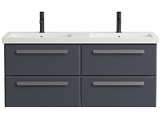 Cezares Тумба с раковиной Eco 120 с 4 ящиками grafito ручки серые