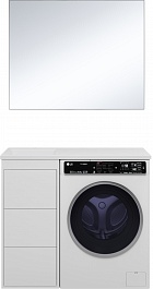 Brevita Мебель для ванной Grafit 100 L под стиральную машину белая – фотография-1