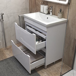 Vigo Тумба с раковиной Grani 70 напольная белая – фотография-8