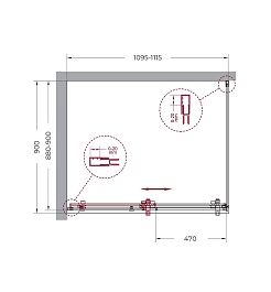 BelBagno Душевой уголок Marino 110/90 MARINO-AH-1-110/90-C-Cr – фотография-2